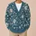 Vintage Teal Rose Botanical Motif for Spring Layering and Everyday Cottagecore Style All-over Print Knitted Cardigan - 6