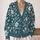 Vintage Teal Rose Botanical Motif for Spring Layering and Everyday Cottagecore Style All-over Print Knitted Cardigan - 2
