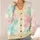 Pastel Watercolor Color Fields for Spring Vacation Layering, Date Nights, Women's Style All-over Print Knitted Cardigan - 4