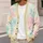 Pastel Watercolor Color Fields for Spring Vacation Layering, Date Nights, Women's Style All-over Print Knitted Cardigan - 5