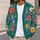 Vibrant Teal Wildflower Garden for Everyday Layering, Vacation Style, and Women Everywhere All-over Print Knitted Cardigan - 5