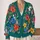 Vibrant Teal Wildflower Garden for Everyday Layering, Vacation Style, and Women Everywhere All-over Print Knitted Cardigan - 2