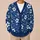 Navy Blue Daisy Floral Garden Style For Spring And Fall Everyday Layering Women’s Gift All-over Print Knitted Cardigan - 6