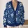 Navy Blue Daisy Floral Garden Style For Spring And Fall Everyday Layering Women’s Gift All-over Print Knitted Cardigan - 2