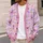 Pink Daisy Bow Checkered Floral Style for Cheerful Everyday Layering and Gifting All-over Print Knitted Cardigan - 5