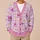 Pink Daisy Bow Checkered Floral Style for Cheerful Everyday Layering and Gifting All-over Print Knitted Cardigan - 6