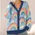 Rainbow Arches and Clouds for Cheerful Everyday Layering, Plus Size Women's Style All-over Print Knitted Cardigan - 4