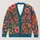 Tropical Coral Floral Leaves for Resort Travel and Everyday Layering Women’s Style All-over Print Knitted Cardigan - 1