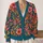 Tropical Coral Floral Leaves for Resort Travel and Everyday Layering Women’s Style All-over Print Knitted Cardigan - 2