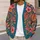 Tropical Coral Floral Leaves for Resort Travel and Everyday Layering Women’s Style All-over Print Knitted Cardigan - 5