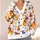 Colorful Whimsical Halloween Cats Pumpkins and Ghosts for Cozy Fall Layering Women All-over Print Knitted Cardigan - 4