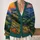 Colorful Mountain Meadow Sunset Scene for Relaxed Weekend Layering and Nature Lovers All-over Print Knitted Cardigan - 2