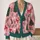 Pink Christmas Trees, Bows and Snowflakes for Holiday Gatherings and Cozy Layering All-over Print Knitted Cardigan - 2
