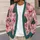 Pink Christmas Trees, Bows and Snowflakes for Holiday Gatherings and Cozy Layering All-over Print Knitted Cardigan - 5