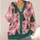 Pink Christmas Trees, Bows and Snowflakes for Holiday Gatherings and Cozy Layering All-over Print Knitted Cardigan - 4