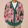Pink Christmas Trees, Bows and Snowflakes for Holiday Gatherings and Cozy Layering All-over Print Knitted Cardigan - 6