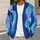 Cobalt Teal Watercolor Color-Block Waves for Relaxed Everyday Layering for Women All-over Print Knitted Cardigan - 5
