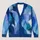 Cobalt Teal Watercolor Color-Block Waves for Relaxed Everyday Layering for Women All-over Print Knitted Cardigan - 1