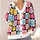Colorful Daisy Checkerboard Style for Cheerful Everyday Layering and Weekend Travel Wear All-over Print Knitted Cardigan - 4