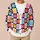 Colorful Daisy Checkerboard Style for Cheerful Everyday Layering and Weekend Travel Wear All-over Print Knitted Cardigan - 6