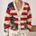 American Flag Cherry Blossoms And Global Architecture For Everyday Layering Women All-over Print Knitted Cardigan - 2
