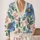 Blue Daisy Floral Motif With Orange Centers For Relaxed Weekend Layering Women’s Style All-over Print Knitted Cardigan - 2