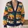 Colorful Dachshund Dogs In Cozy Stripes For Casual Weekend Layering For Everyday Women All-over Print Knitted Cardigan - 2