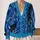 Blue Watercolor Black Cat Silhouettes For Relaxed City Layering And Daily Outings All-over Print Knitted Cardigan - 2