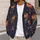 Gothic Halloween Pumpkins, Skeleton Hands and Roses for Autumn Layering Style Women All-over Print Knitted Cardigan - 5
