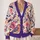 Purple Birds And Tropical Blooms For Spring Layering And Everyday Commuting For Women All-over Print Knitted Cardigan - 2