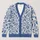 Blue Botanical Birds and Florals for Relaxed Everyday Layering, Garden-Loving Women All-over Print Knitted Cardigan - 1