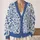 Blue Botanical Birds and Florals for Relaxed Everyday Layering, Garden-Loving Women All-over Print Knitted Cardigan - 2