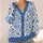 Blue Botanical Birds and Florals for Relaxed Everyday Layering, Garden-Loving Women All-over Print Knitted Cardigan - 4