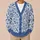 Blue Botanical Birds and Florals for Relaxed Everyday Layering, Garden-Loving Women All-over Print Knitted Cardigan - 6