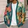 Colorful Cat Faces With Teal Coral Patchwork For Playful Everyday Layering Looks All-over Print Knitted Cardigan - 5