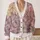 Muted Wildflower Blooms for Relaxed Everyday Layering, Weekend Style, and Travel Wear All-over Print Knitted Cardigan - 2