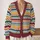 Multicolor Wavy Stripes for Relaxed Weekend Layering and Travel Days, Women's Casual Style All-over Print Knitted Cardigan - 2