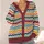 Multicolor Wavy Stripes for Relaxed Weekend Layering and Travel Days, Women's Casual Style All-over Print Knitted Cardigan - 4