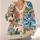 Colorful Floral Birds and Seated Couple Scene for Casual Spring Layering Women's Style All-over Print Knitted Cardigan - 4