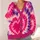 Pink Heart Burst Tie Dye Style For Casual Layering And Weekend Wear For Women All-over Print Knitted Cardigan - 4