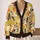 Vintage Honey Bee Honeycomb Motif for Relaxed Everyday Layering, Women's Casual Style All-over Print Knitted Cardigan - 2