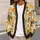 Vintage Honey Bee Honeycomb Motif for Relaxed Everyday Layering, Women's Casual Style All-over Print Knitted Cardigan - 5