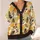 Vintage Honey Bee Honeycomb Motif for Relaxed Everyday Layering, Women's Casual Style All-over Print Knitted Cardigan - 4