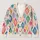 Colorful Openwork Mosaic Layers for Beach Holidays, Resort Days, and Casual Bohemian Style All-over Print Knitted Cardigan - 1