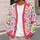 Multicolor Heart Motifs for Casual Vacation Layering, Women's Plus Size Cozy Style All-over Print Knitted Cardigan - 5