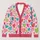 Multicolor Heart Motifs for Casual Vacation Layering, Women's Plus Size Cozy Style All-over Print Knitted Cardigan - 1