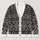 Monochrome Geometric Diamond Motifs for Casual Layering, Men's Vintage Everyday Style All-over Print Knitted Cardigan - 1