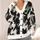 Monochrome Abstract Brushstrokes for Casual Layering and Everyday Streetwear Style Looks All-over Print Knitted Cardigan - 4