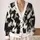 Monochrome Abstract Brushstrokes for Casual Layering and Everyday Streetwear Style Looks All-over Print Knitted Cardigan - 2