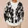 Monochrome Abstract Brushstrokes for Casual Layering and Everyday Streetwear Style Looks All-over Print Knitted Cardigan - 6